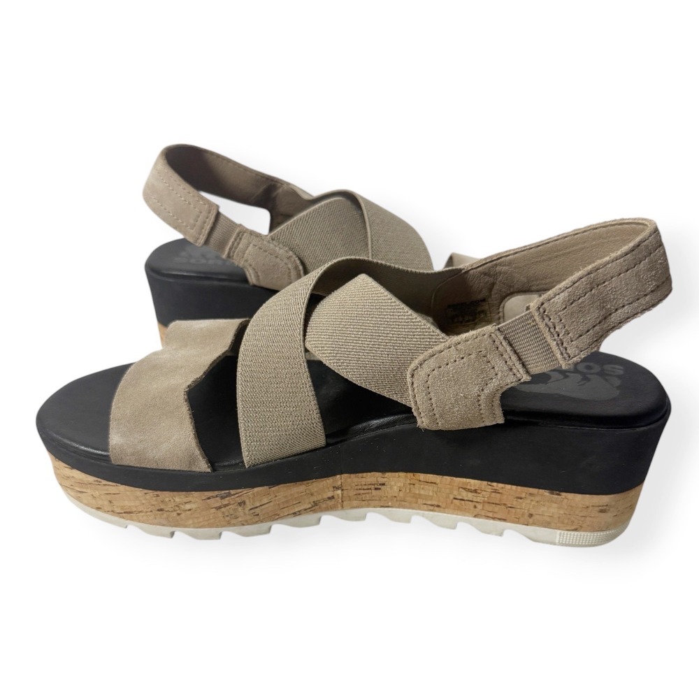 SOREL Cameron Flatform Slingback Sandal Omega Taupe Sea Salt Size 8 - Picture 6 of 11